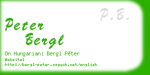 peter bergl business card
